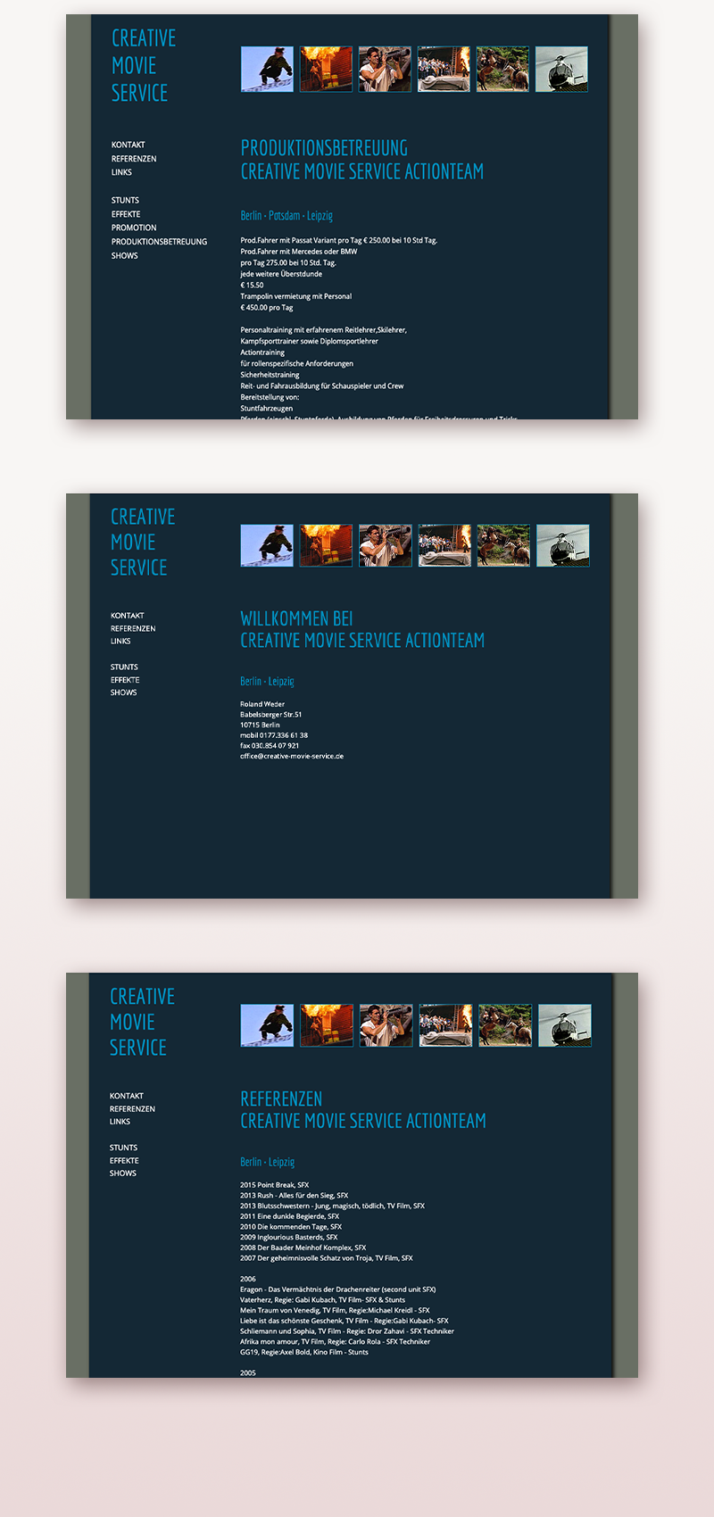 Creative Movie Service, Webdesign Berlin